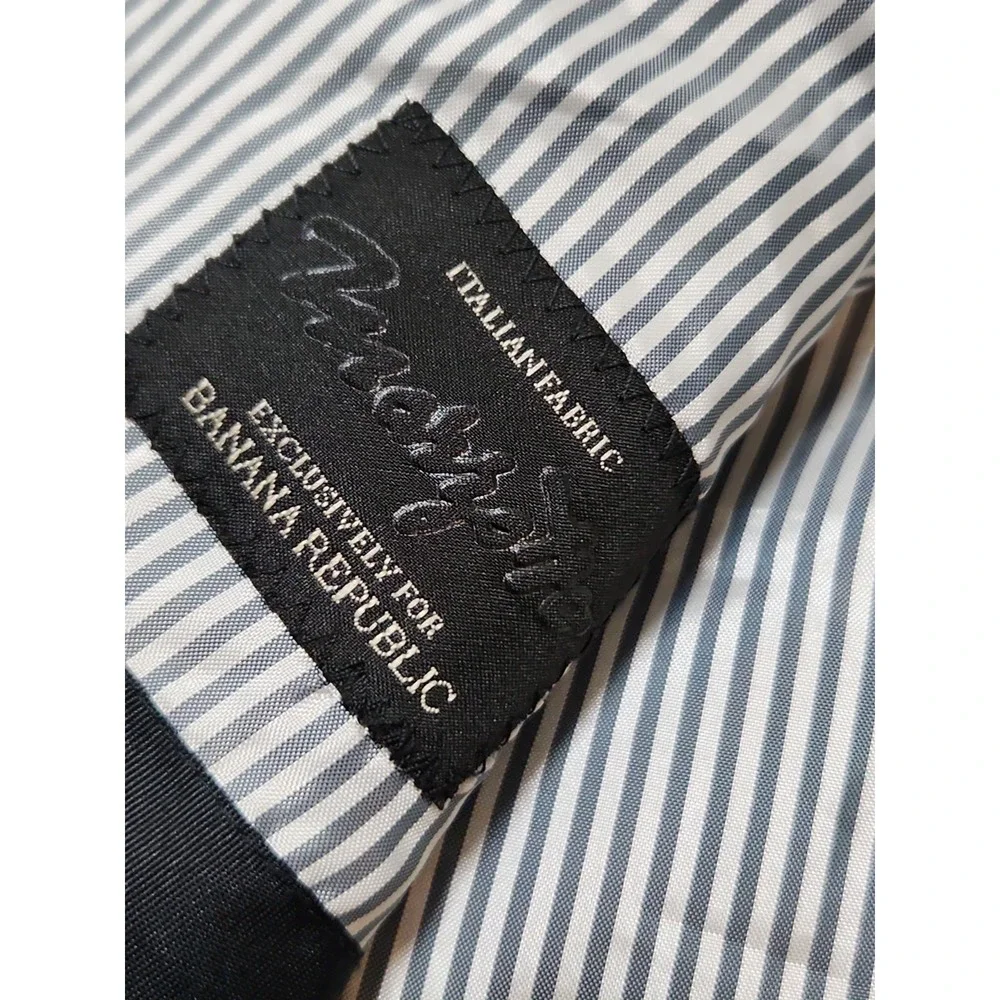 Banana Republic Standard Fit Marzotto Italian Wool Gray Windowpane Blazer 38R